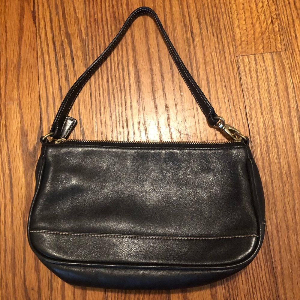 Black leather Coach purse